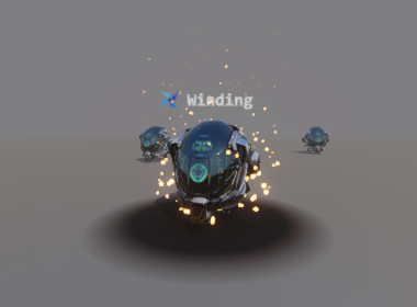 Embers rising past a helmet on a scorch mark, under a text label, with fog and depth of field behind