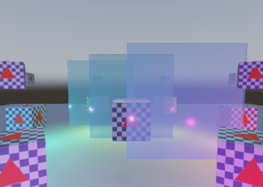 Blended panes re-sorting as the camera orbits